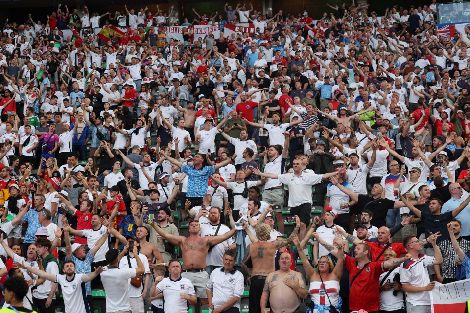 The England end in the Olympiastadion