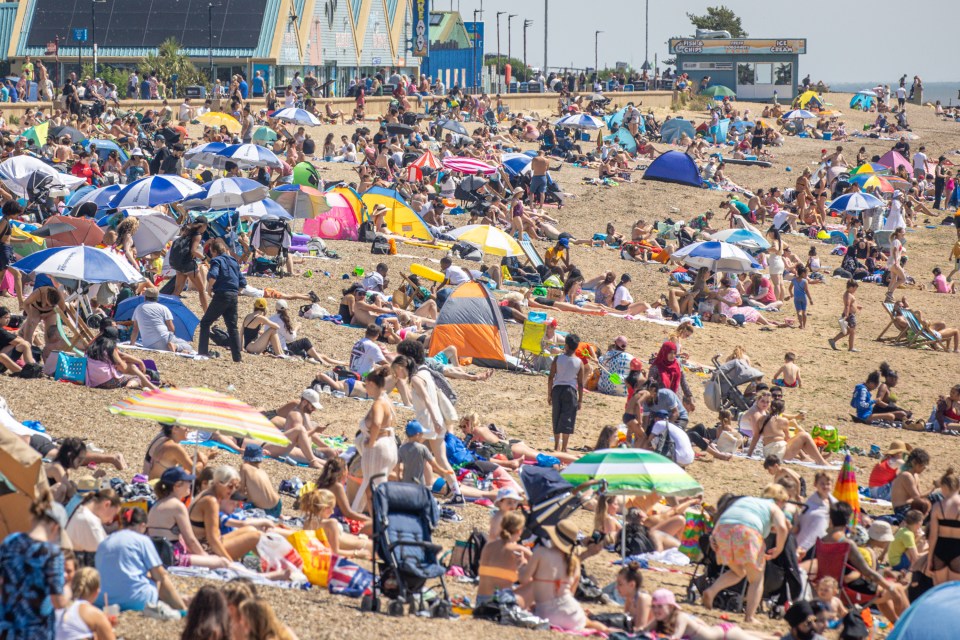 Sun-seekers enjoy a day out on the hottest day of the year