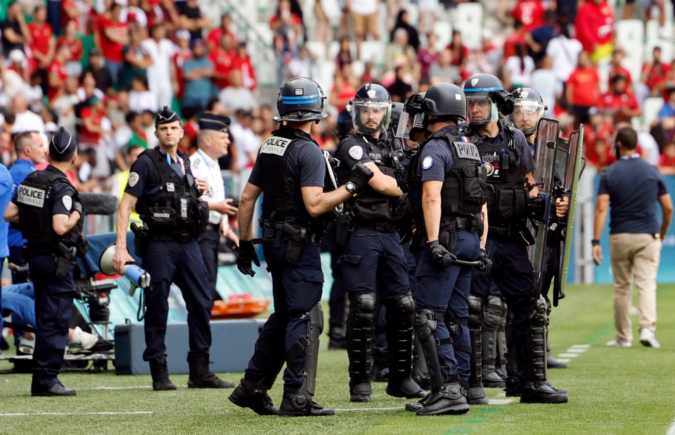 Fans chaos meant the game had actually been suspended, despite both teams believing it was finished