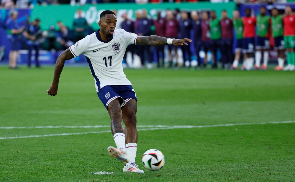 Ivan Toney did not look at the ball when taking his penalty for England