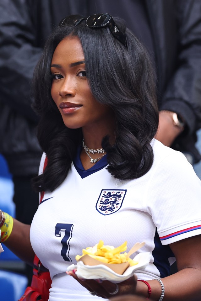 Tolami Benson, girlfriend of Bukayo Saka, at England’s win v Slovakia