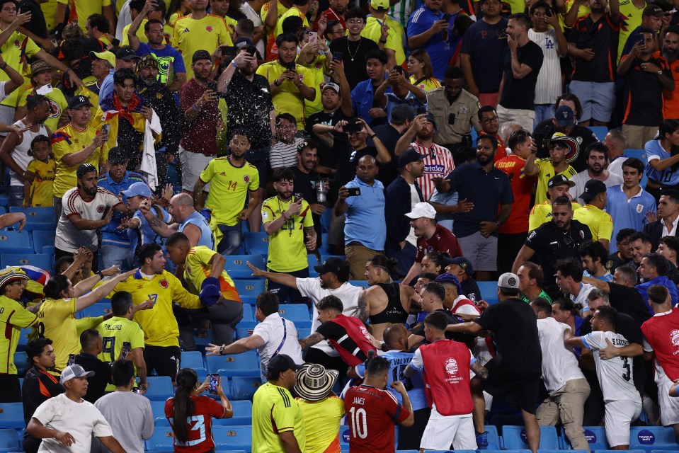 There was fan trouble after the Copa America semi-final between Uruguay and Colombia