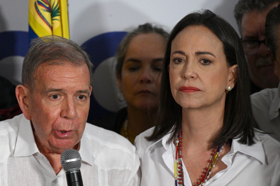 Opposition leaders Edmundo Gonzalez (L) and Maria Corina Machado (R) rejected the official results