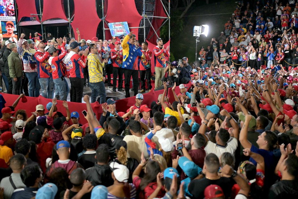 Maduro speaks to supporters following the results