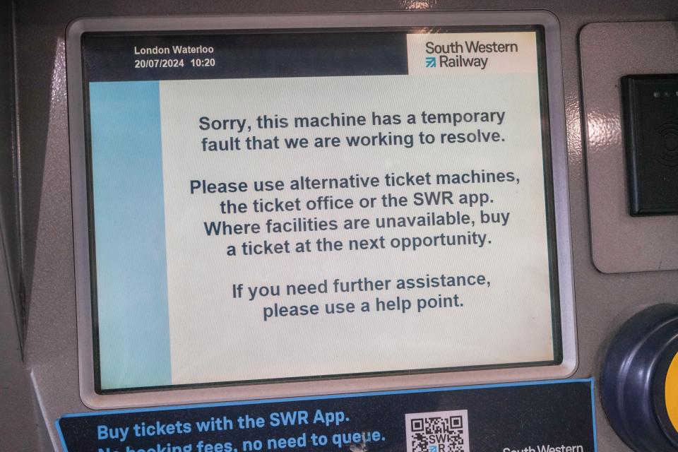 A ticket machine at Waterloo station