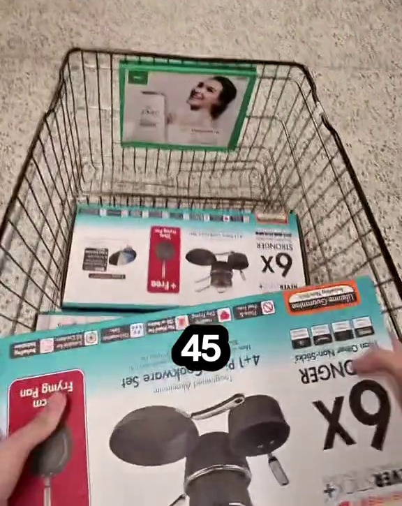 The reseller piled his trolley high with clearance items