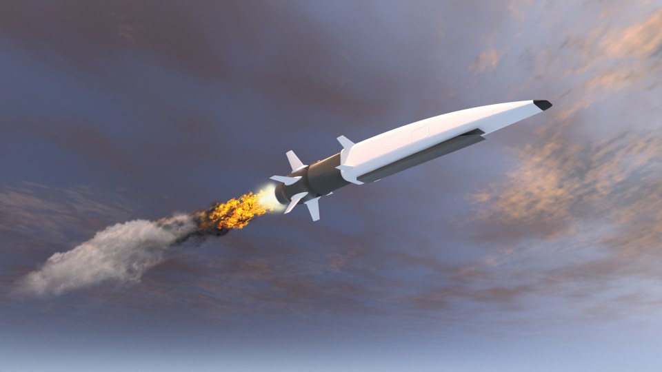 An illustration of a hypersonic missile used by Putin