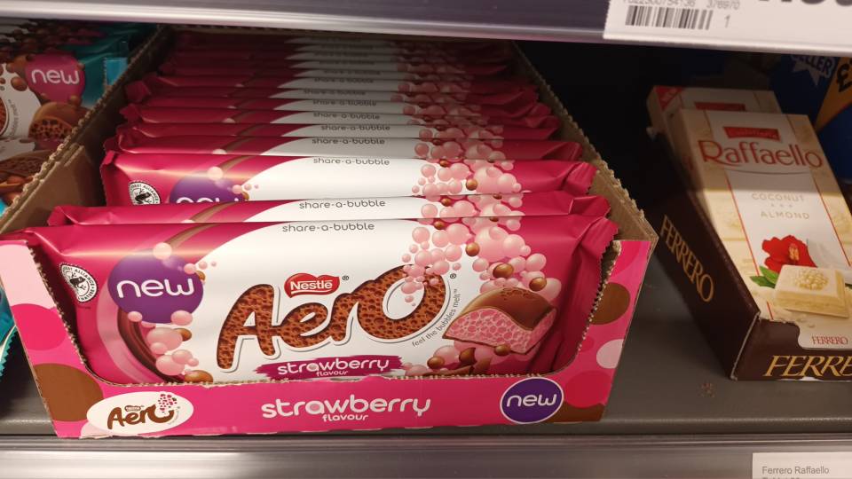 The strawberry Aero bar has returned to shelves for the first time since the 1970s