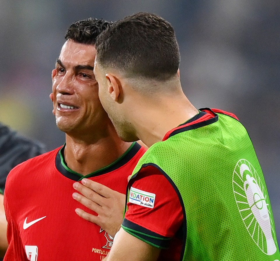 Cristiano Ronaldo looked inconsolable after his extra-time agony