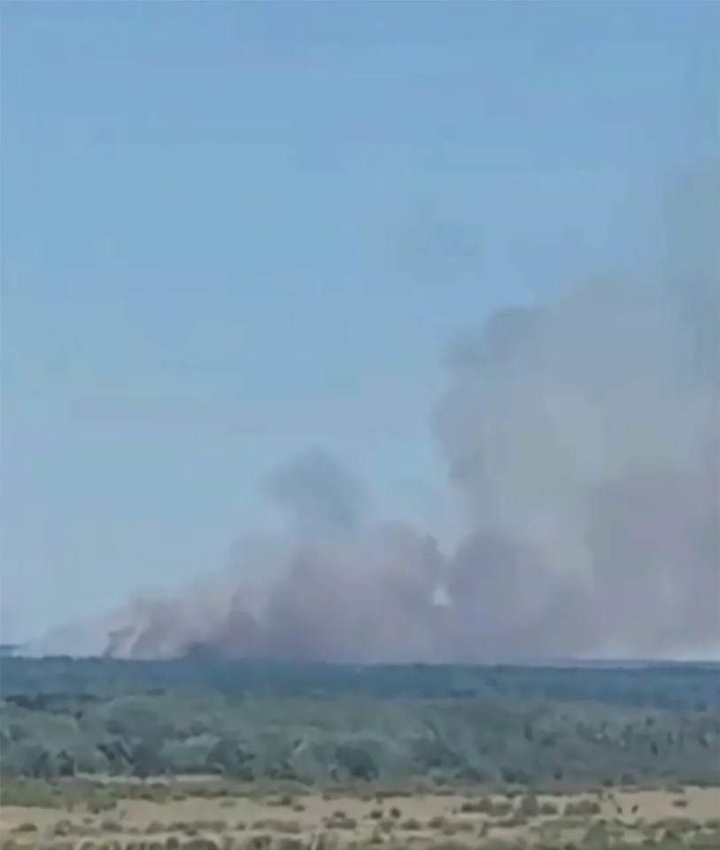 Plumes of smoke could be seen from a distance