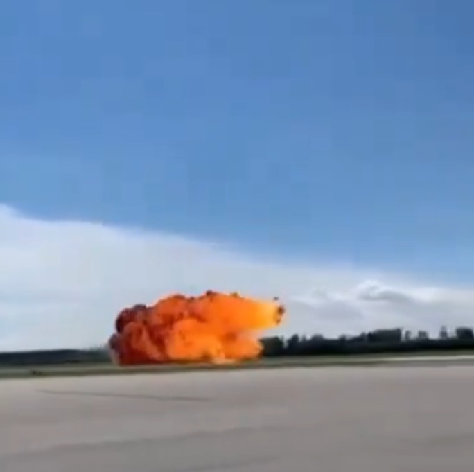 The horror moment the aircraft hit the ground and was engulfed by a giant fireball