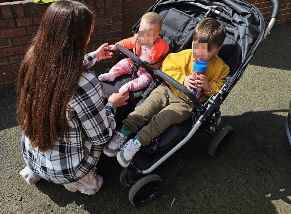 When she goes out with her kids in the double buggy, she gets mortifying comments from people