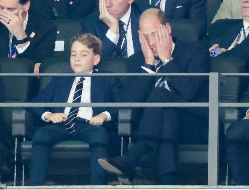 William and George were clearly disappointed as England lost to Spain at the Euro 2024 final