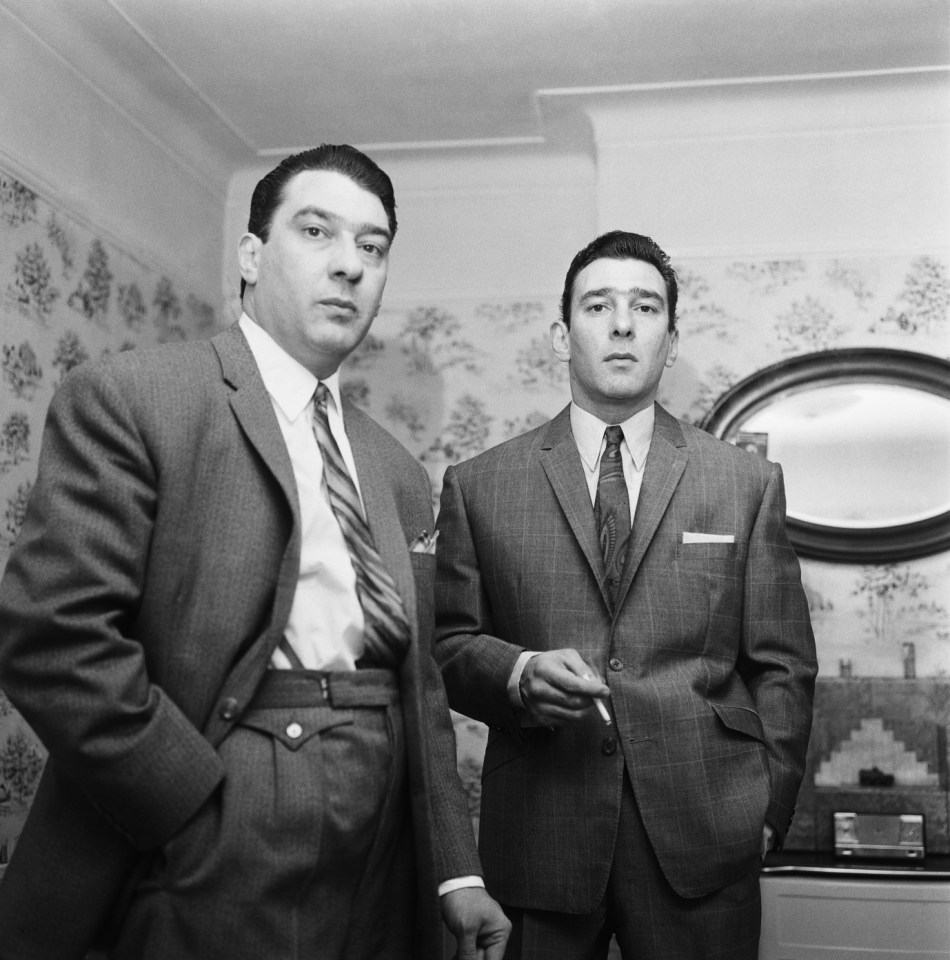 The Kray Twins, Ronald and Reginald, seen here at home after helping police with their inquiries into a shooting at the Blind Beggar Pub, London, UK, Friday 5th August 1966. (Photo by Mirrorpix via Getty Images)