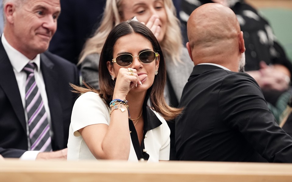 The glamorous daughter of a Premier League footballer was in the Royal Box at Wimbledon