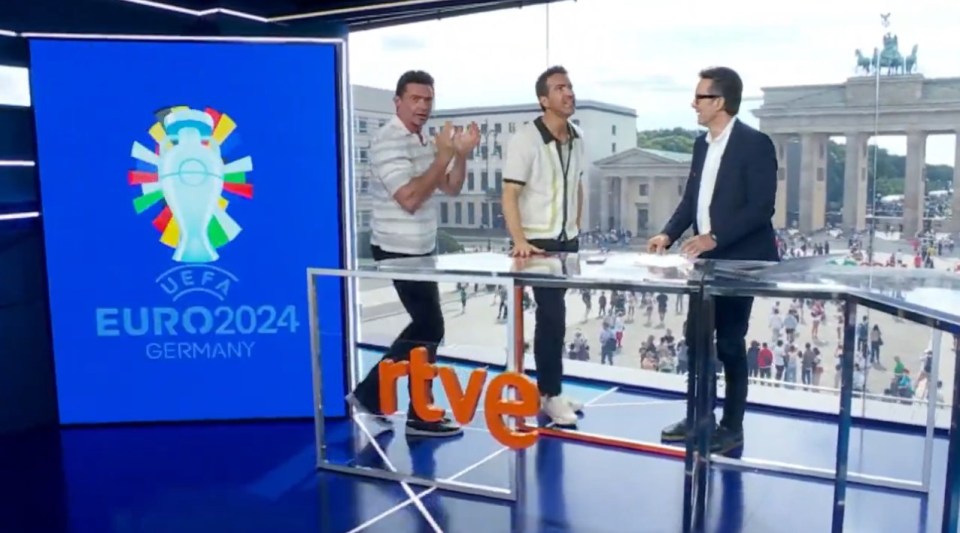 Ryan Reynolds and Hugh Jackman gatecrashed a Spanish live Euro 2024 broadcast