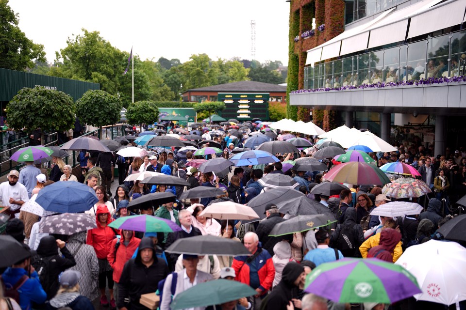 Play did not start on the outside courts until 5pm on Tuesday