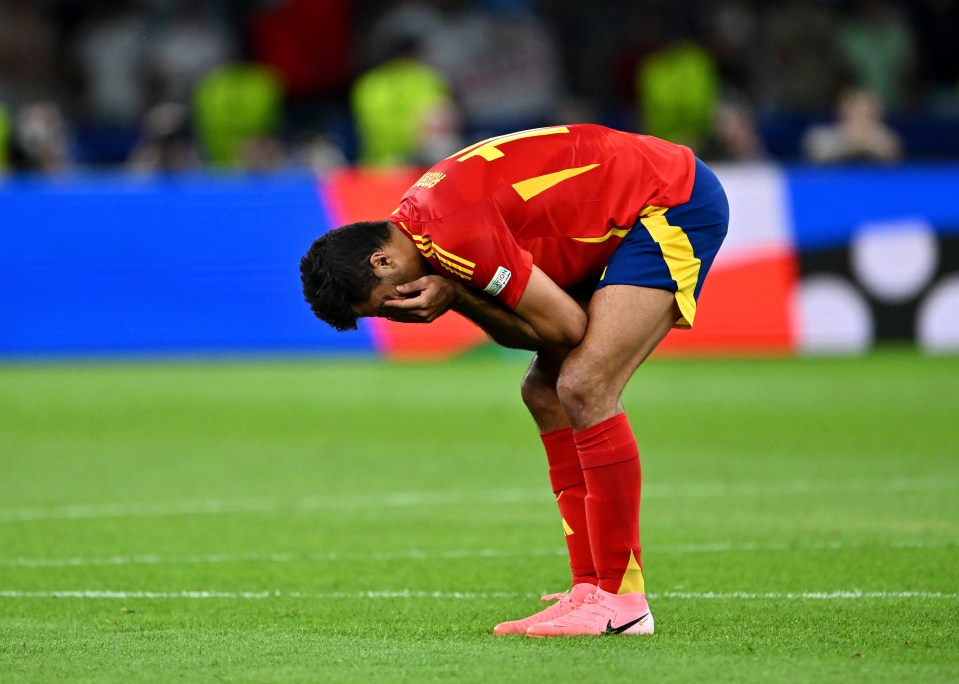 Rodri was replaced at half-time after picking up an injury