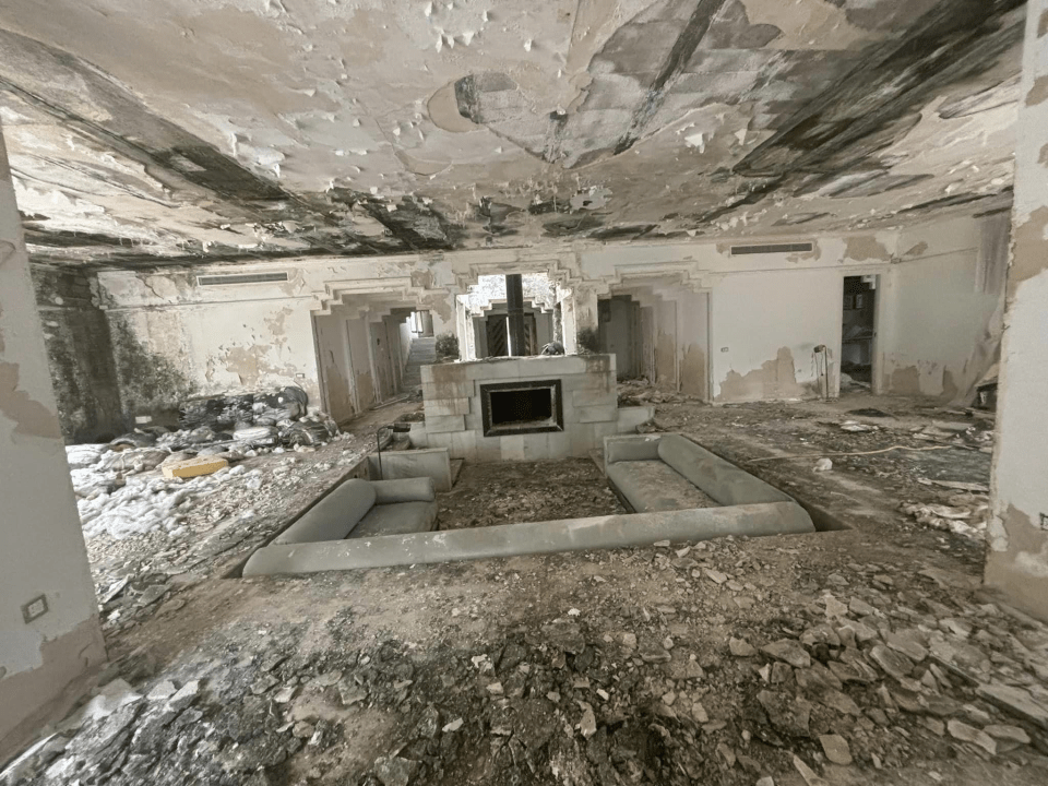 The main living area of the Saudi King's palace - crumbled to pieces and destroyed