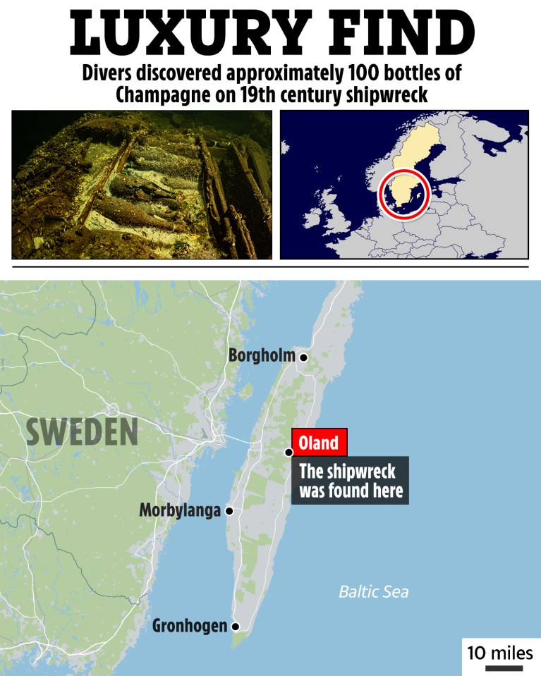 a map showing the location of the shipwreck in sweden