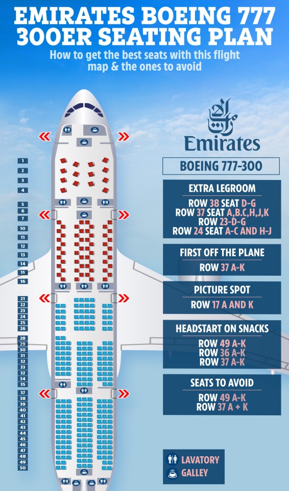 The seating plan indicates the best seats and ones to avoid