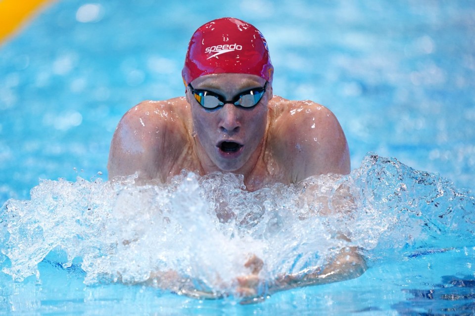 Tom Dean in action in the pool