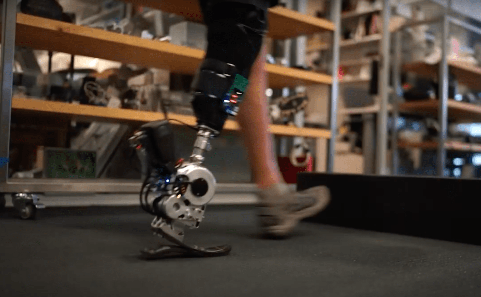 The leg can be controlled subconsciously like a real foot