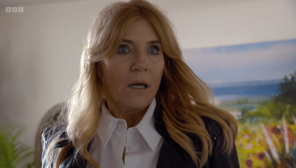 Cindy Beale (Michelle Collins) looked horrified after the big reveal