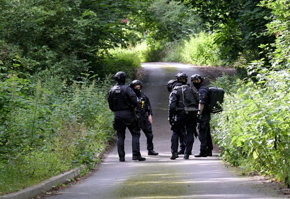 Armed cops swarmed the cemetery