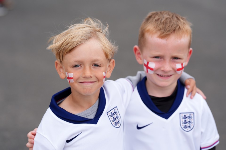 The youngest generation of England fans in Dusseldorf