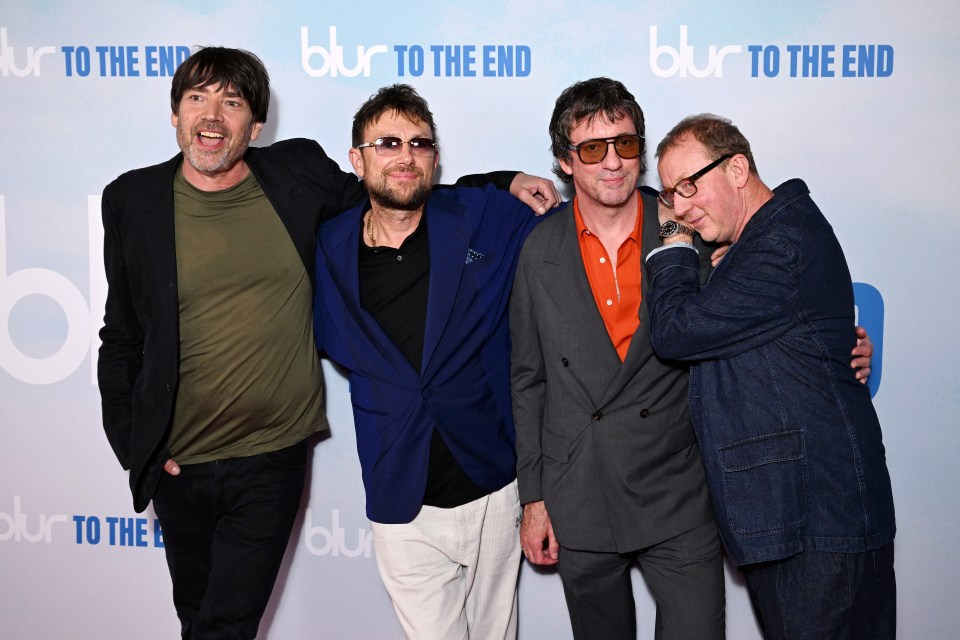 Blur looked thrilled to be back together at the premiere of their documentary