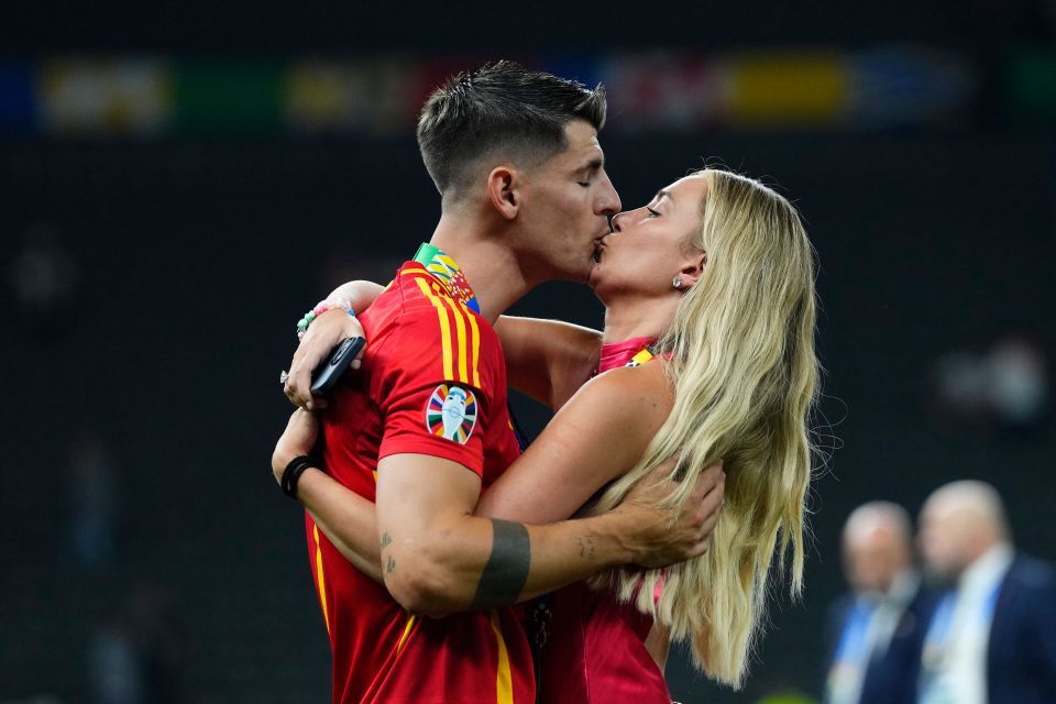 Alice cheered on Morata as Spain won the Euros in Germany earlier this month