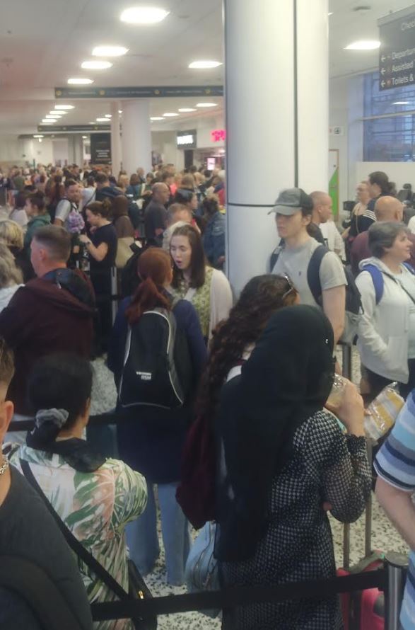 There were chaotic scenes at Birmingham Airport last month as passengers queued up to go through security