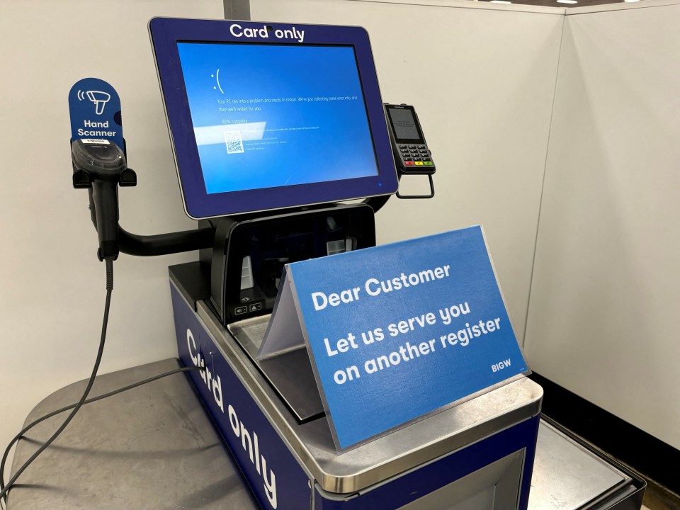 Self-service screens are also down in Brisbane, Australia