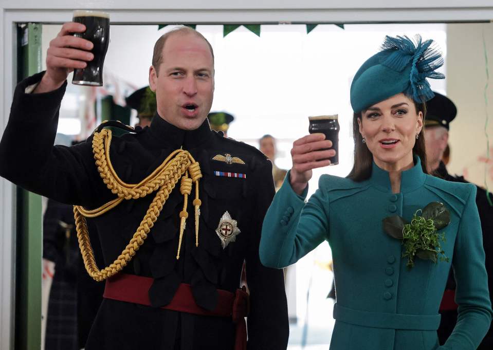 Guinness has been a rare bright spot for embattled drinks firm Diageo, pictured Prince William and Kate enjoying a pint