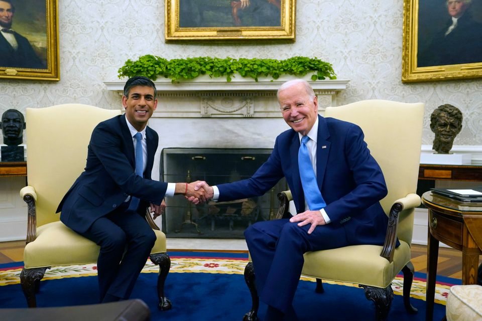 Biden with former PM Rishi Sunak in 2023