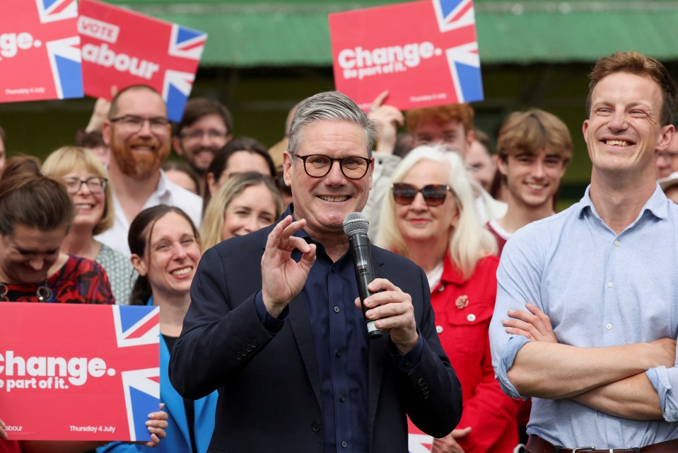 Sir Keir Starmer reiterated his call for Brits to vote for change at a visit to Hitchin Town Football Club, in Hitchin, Hertfordshire.