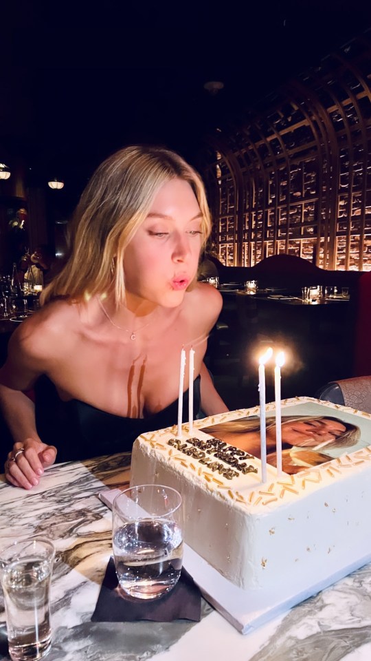 Caroline marked her birthday early on Tuesday with a cake at a restaurant in New York