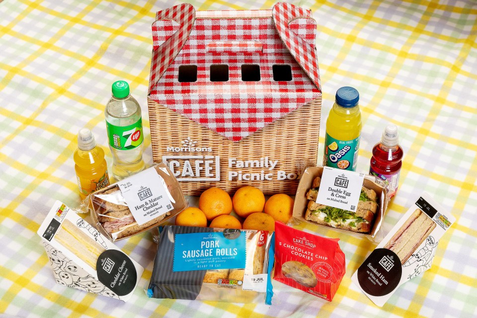 With each picnic box purchased, customers will receive a £5 voucher to redeem on their next trip to a Morrisons Cafe