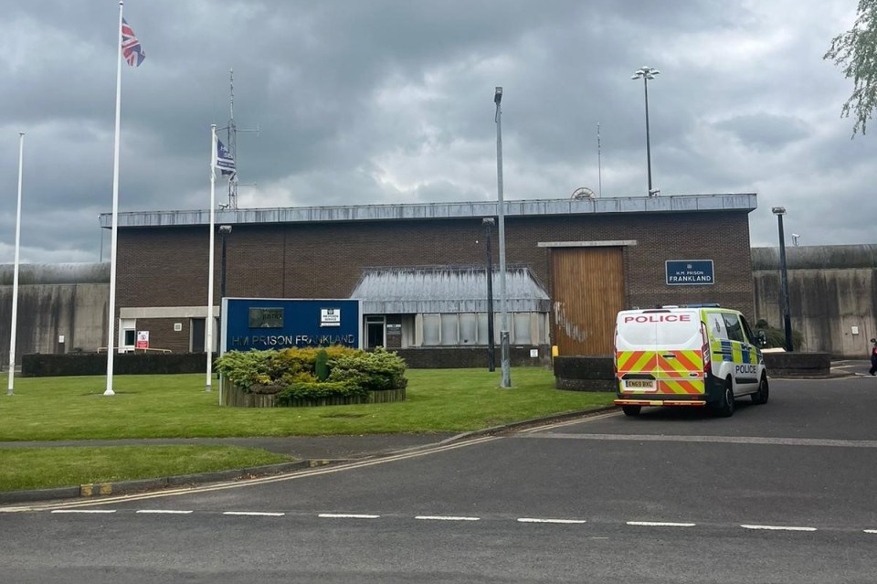 The scene at HMP Frankland today after the officer was stabbed