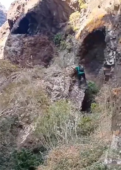 Mountain rescue teams were seen scouring the rock faces as they searched for the missing teen