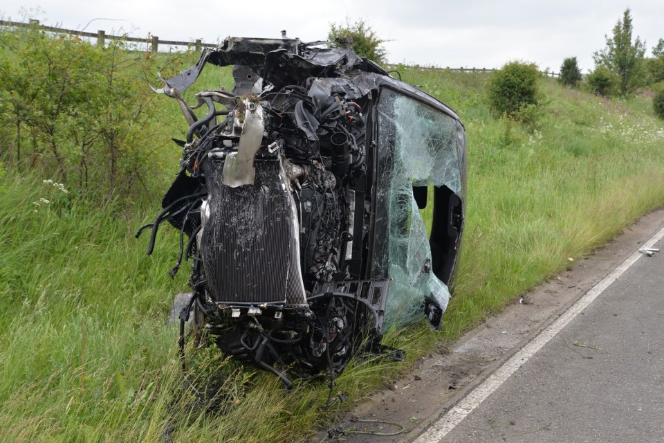 Anderson's Audi after the crash