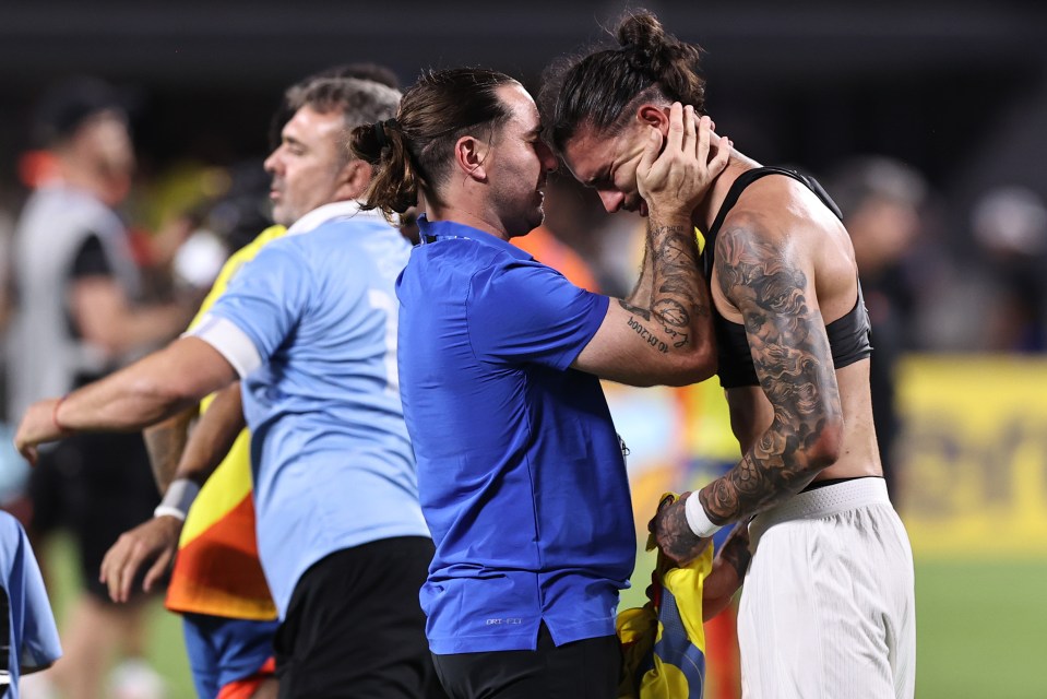 Nunez and his Uruguay teammates were devastated to exit