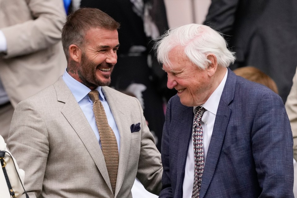 Sir David attended the first day of Wimbledon this year with David Beckham