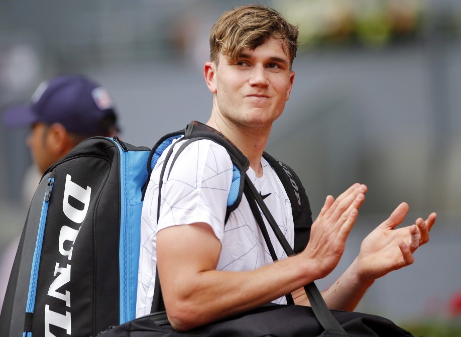 Mandatory Credit: Photo by Ella Ling/REX/Shutterstock (12915020l)..Jack Draper of Great Britain leaves court following his loss..Mutua Madrid Open, Tennis, La Caja Magica, Madrid, Spain - 03 May 2022