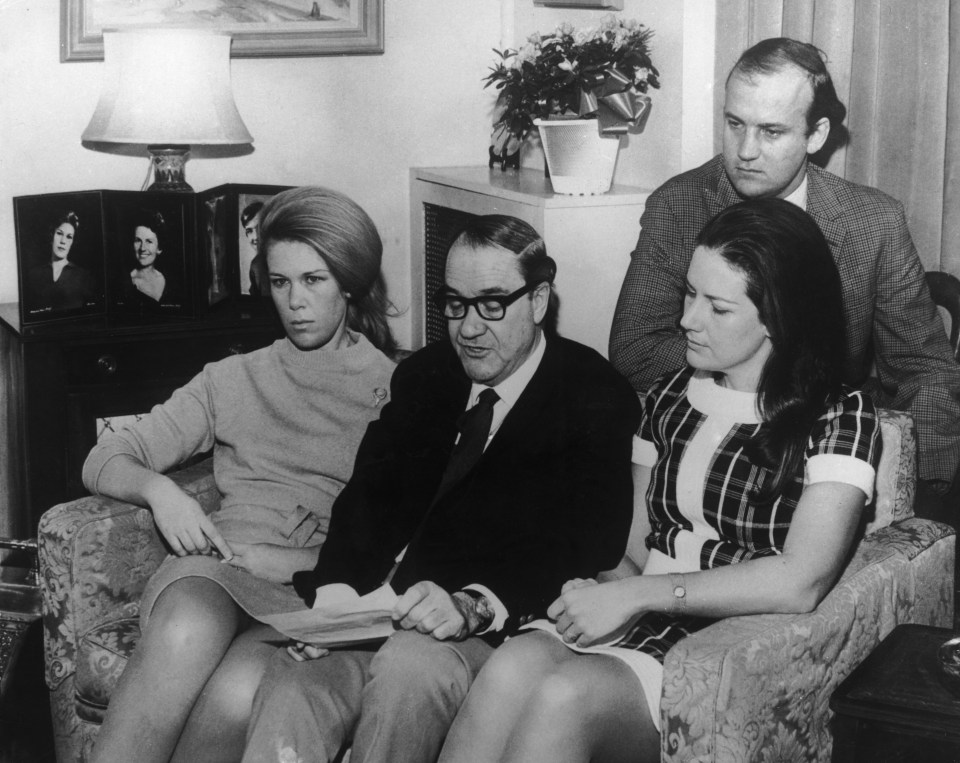 Muriel’s husband Alick McKay with Jennifer, left, Diana and son Ian