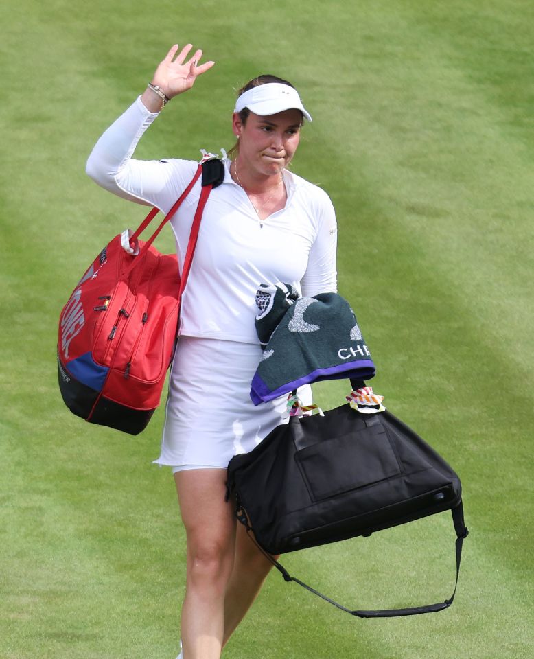 Vekic waves to the crowd after her brutal defeat