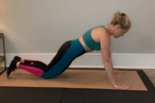 Engage your glutes, tense your legs and brace your core to keep your body in a straight line