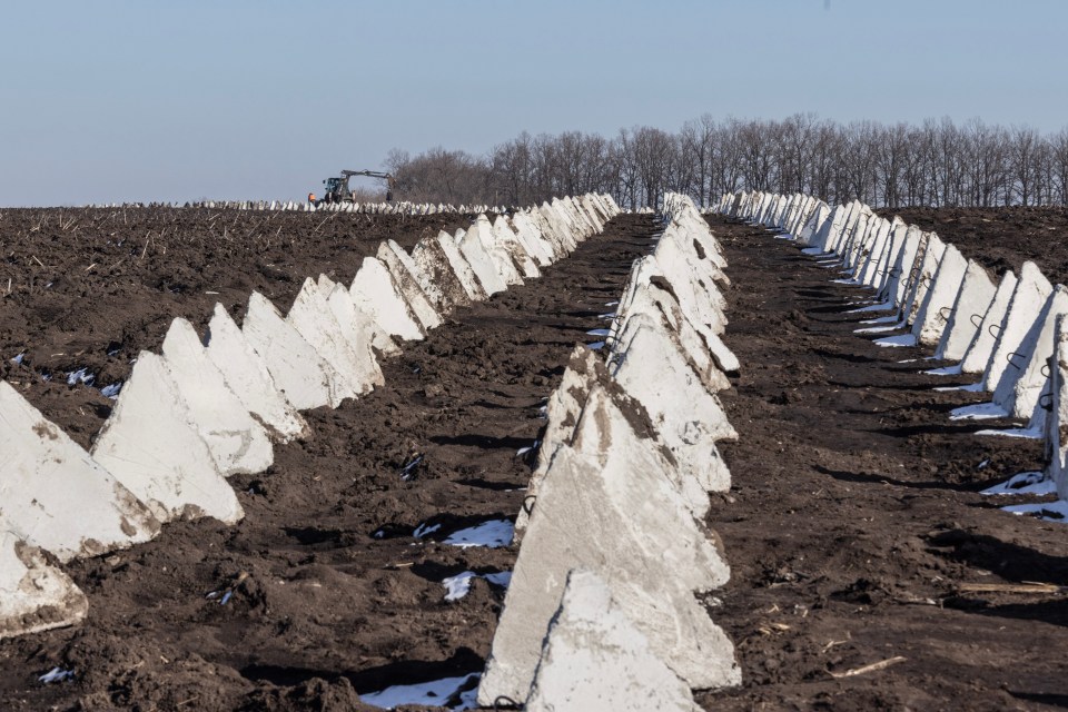 The 600-mile wall is made from anti-tank obstacles, underground bunkers and fortified trenches.