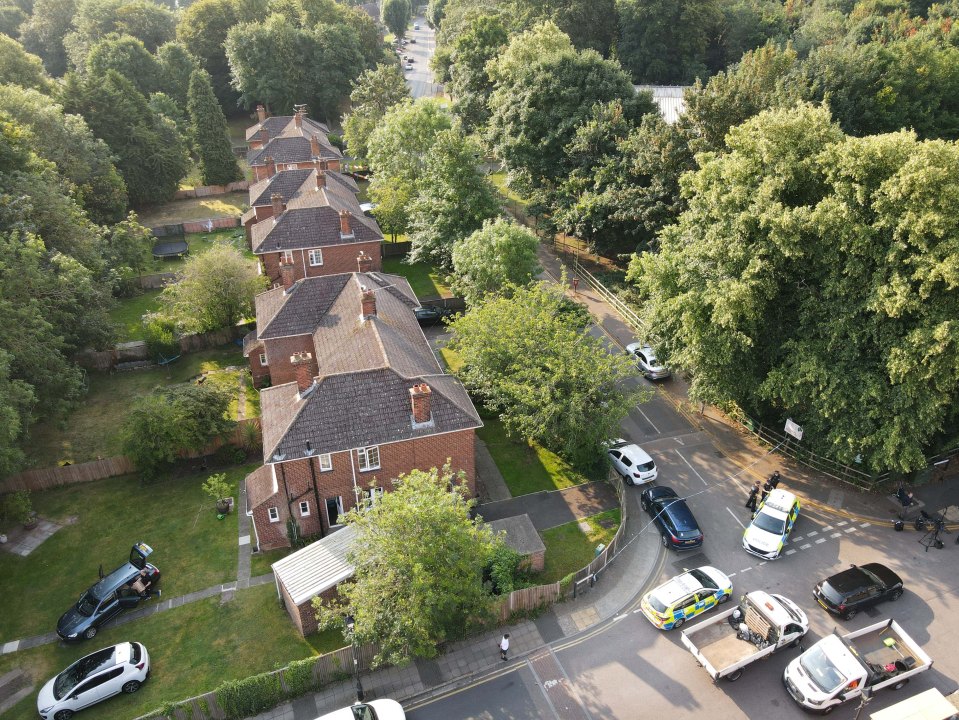 A drone view of the scene at Sally Port Gardens